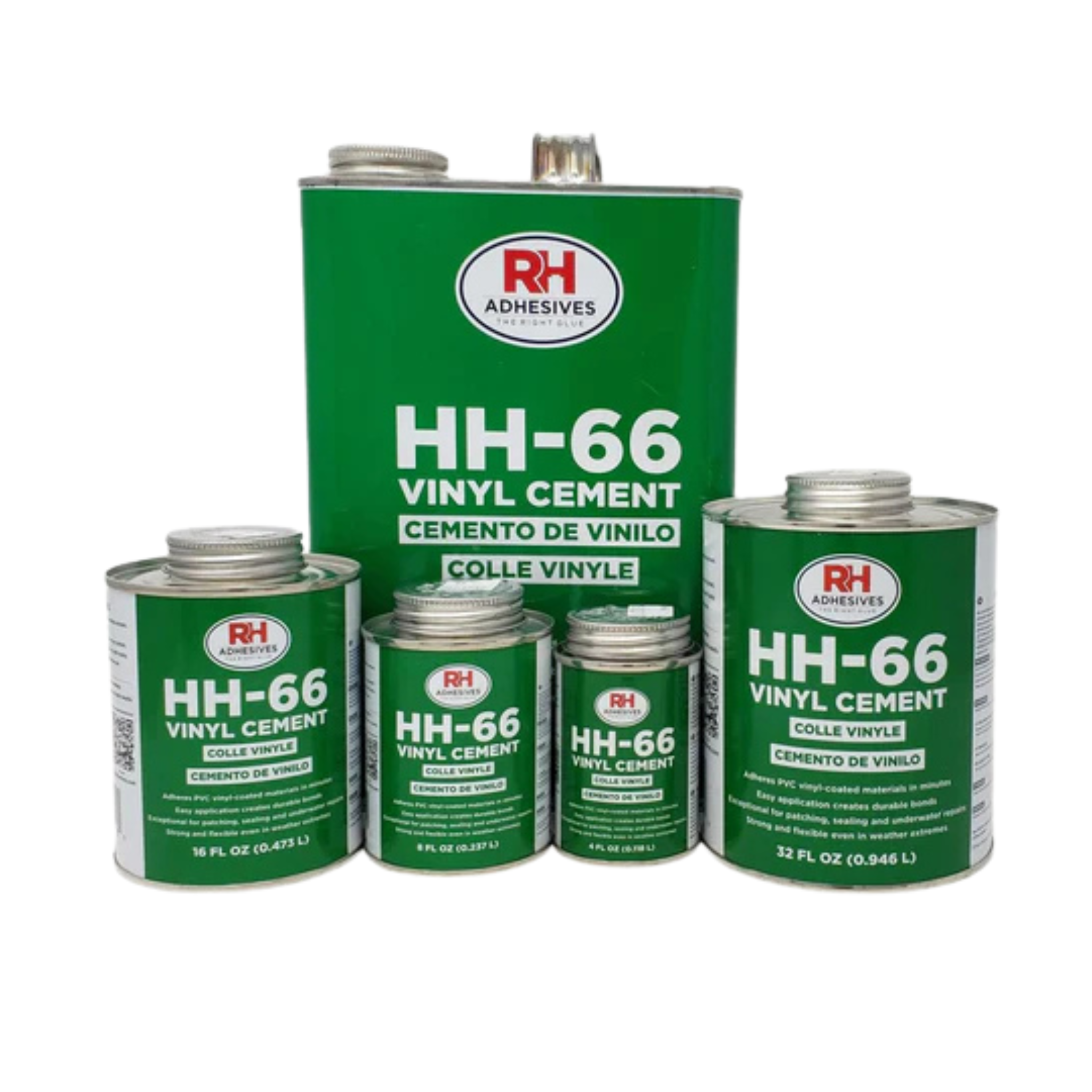 A image of all sizes of RH Adhesives HH-66.