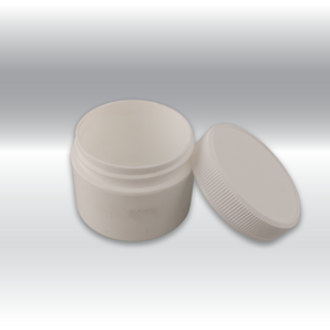 1oz White Cosmetic Jar w/ Plain Lid
