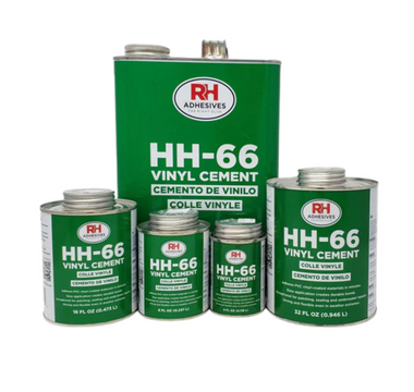 RH Adhesives HH-66 Vinyl Cement container sizes for vinyl tarp repair