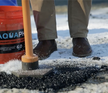 Aquaphalt - Permanent Repair for asphalt and concrete. Year Round