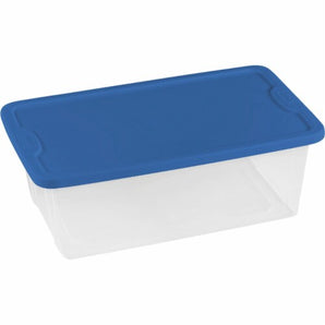 Homz Tote Clear/Blue Lid - 6 Quart