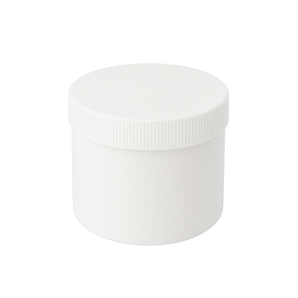1/4oz White Cosmetic Jar w/ Plain Lid