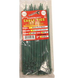 Tool City Cable Tie Standard Duty Green 14075 8"