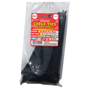 Tool City Cable Tie Screw Mount Black 14451 8"