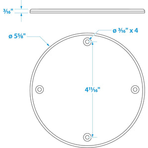 Seachoice Mounted Boat Plate Cover Round - Arctic White 5 5/8In 50-39601