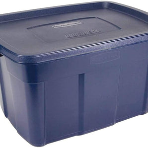 Rubbermaid Rough Tote Blue W/Lid 25