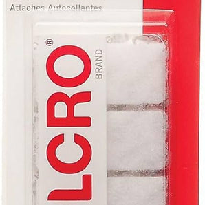 VELCRO SQUARES WHITE 12-PAK 7/8"