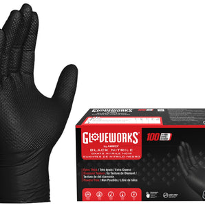 Black Nitrile Gloves Gloveworks (Large) 6mil