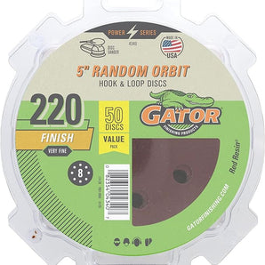 Gatorgrit Hook & Loop Sand Disc-5in-50pk-220G 4340