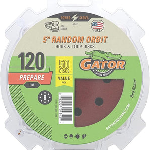 Gatorgrit Hook & Loop Sand Disc-5in-50pk-120G 4342