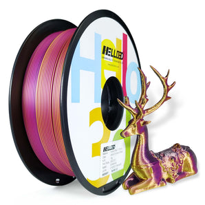 Hello3D SILK PLA Tri-Colour Gold/Fuchsia/Black