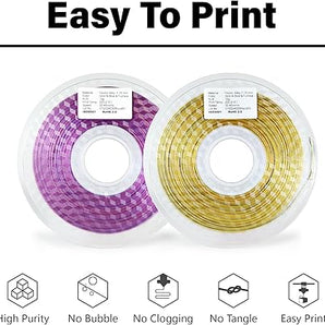 Hello3D SILK PLA Tri-Colour Gold/Fuschia/Blue