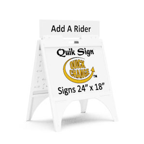 A-Frame Sandwich Board, Plasticade Quik Sign 24" x 18" White