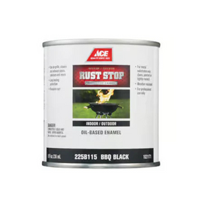 Ace Rust Stop Indoor/Outdoor Heat Resistant Enamel Bbq Paint - Black - Gloss - 1/2 Pint