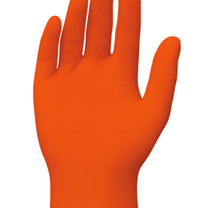 Orange glove on a white background