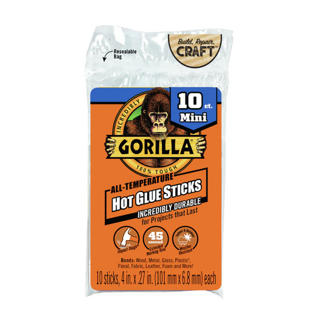 Gorilla Glue Hot Glue Sticks (10 Pack) – product packaging