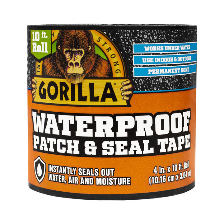 Gorilla Patch & Seal Tape 4inx10ft Black – product packaging