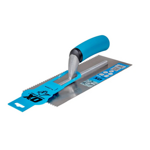 OX Aluminum Notch Trowel 11" x 4 3/4"V-Notch w/ Soft Grip