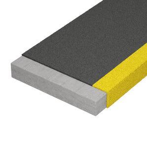 Steady Step Anti-Slip FRP Stair Tread Cover - Black/Yellow Nosing