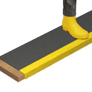 Steady Step Anti-Slip FRP Stair Tread Cover - Black/Yellow Nosing