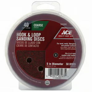 Ace Hook & Loop Sand Discs - 50pk 40G 4347-002