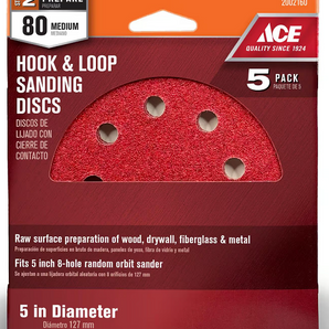 Ace Hook & Loop Sand Disc - 5pk 80G 2002160