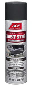 Ace Rust Stop Spray Satin Black-15 Oz