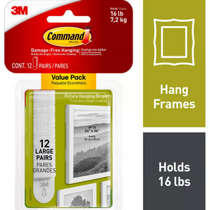 3M Command Large Picture Hang Strips 12pk 17206