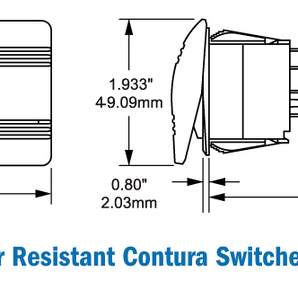 Blue Sea Systems Contura Switch DPDT On-Off-On Grey 661-8220