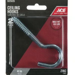 Ace Ceiling Hooks 2pk 5029426