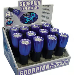 Scorpion Flashlight Blacklight UV 9-LED