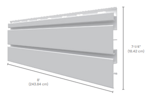 Trusscore PVC Grey Slatwall 8' x 5/8" x 7 1/4"