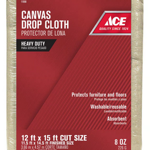 Ace Drop Cloth Cotton Canvas 8oz-12Ft X 15Ft