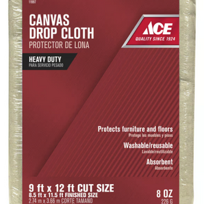 Ace Drop Cloth Cotton Canvas 8Oz-9Ft X 12Ft