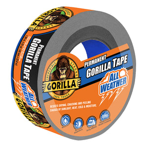 Permanent Gorilla Tape All-Weather – Black 25 Yards