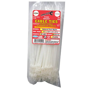 Tool City Cable Tie Push Mount Natural 14502 7.9"