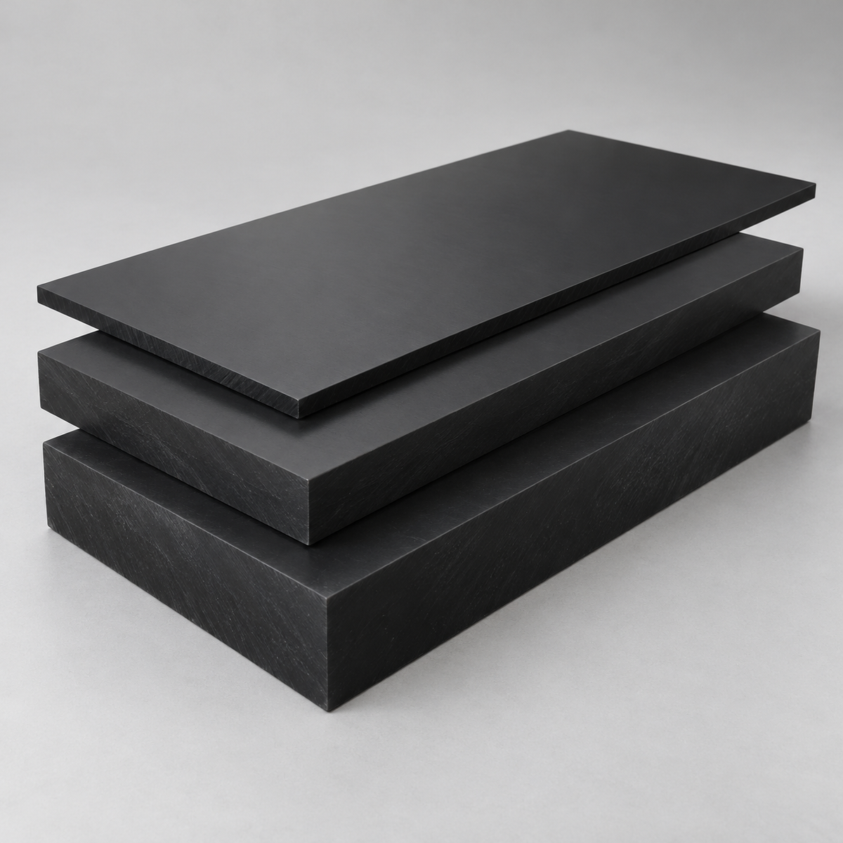 Representative illustration of solid black HDPE sheet and plate stock