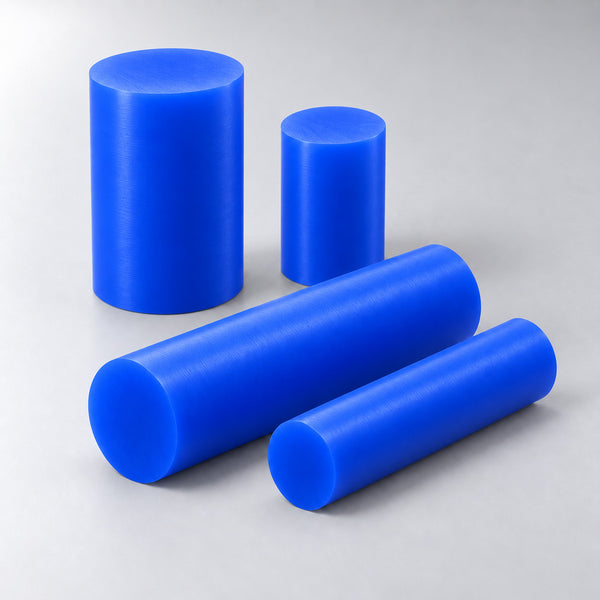 Nylatech® Food Grade Blue cast nylon rod in assorted stock sizes