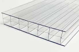 A clear 16mm triple wall polycarbonate sheet.