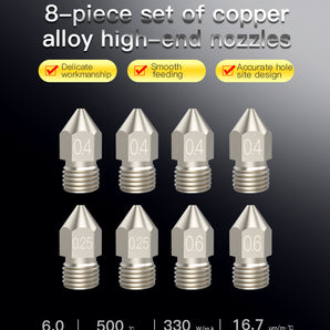 Creality Copper Alloy Nozzle Kit - 8pc