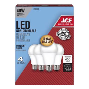 Ace Led Light Bulb A19 Dl 4-Pack