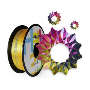 Hello3D SILK PLA Tri-Colour Gold/Fuchsia/Black