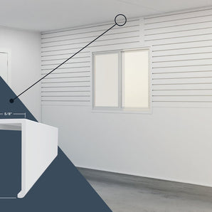 Trusscore PVC White Slatwall Top Cap 8ft