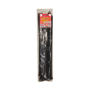 UV Black 18" Heavy Duty Cable Ties - 100 Pack