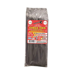 Black Ultra Light Duty Cable Ties – 100 Pack