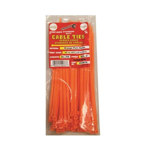 Orange Standard Duty Cable Ties – 100 Pack