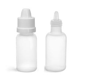 1/2oz Natural LDPE Bottles w/ Dropper & Child Resistant Caps