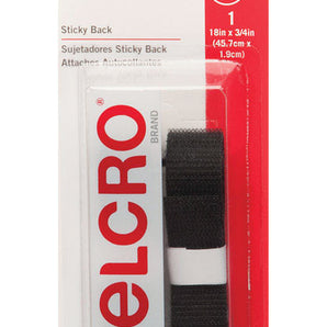 Velcro Hook & Loop Sticky Back 18in x 3/4in strips
